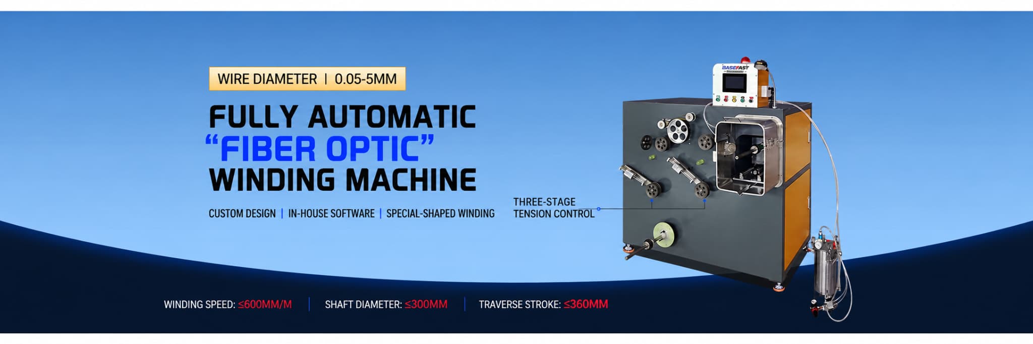 Fully automatic fiber optic winding machine banner